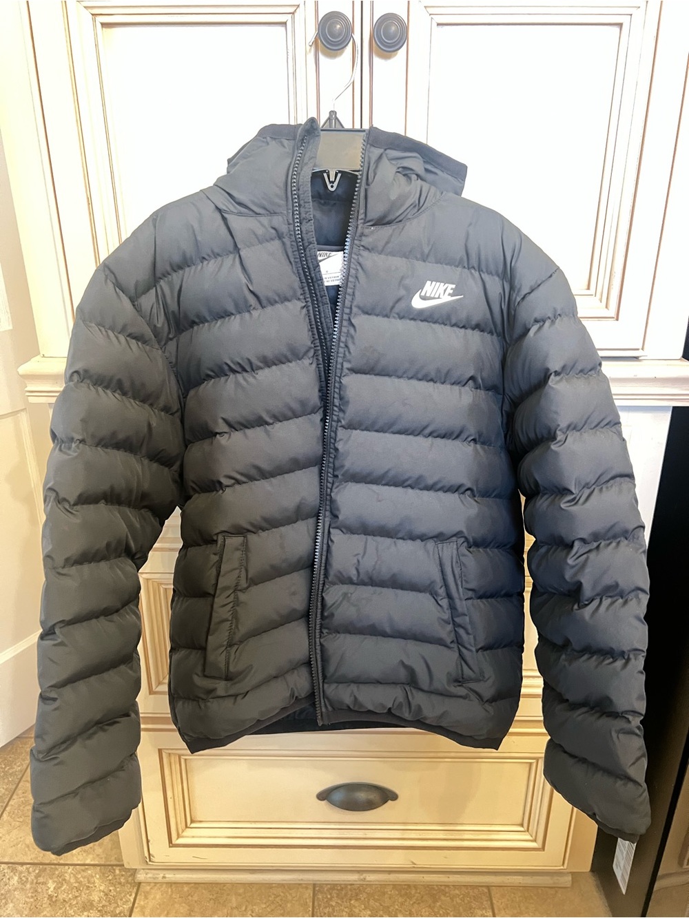 Nike Kids Black Hooded Puffer Jacket